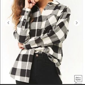 H&M Divided Black Check Flannel Shirt NWOT